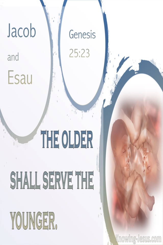 Genesis 25:23 The Older Shall Serve The Younger (beige)